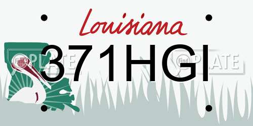 371HGI Louisiana License Plate