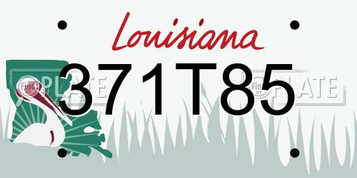 371T85 Louisiana License Plate