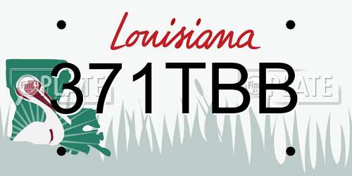371TBB Louisiana License Plate