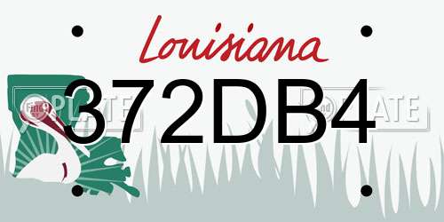 372DB4 Louisiana License Plate
