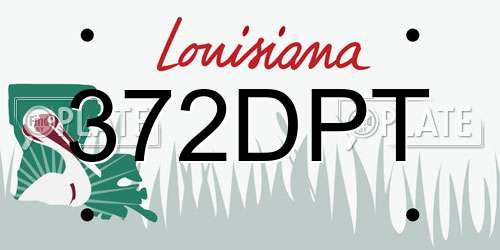 372DPT Louisiana License Plate