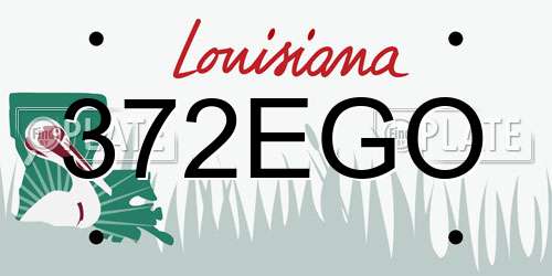 372EGO Louisiana License Plate
