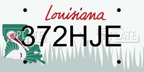 372HJE Louisiana License Plate