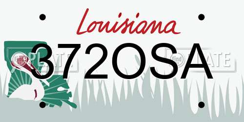 372OSA Louisiana License Plate