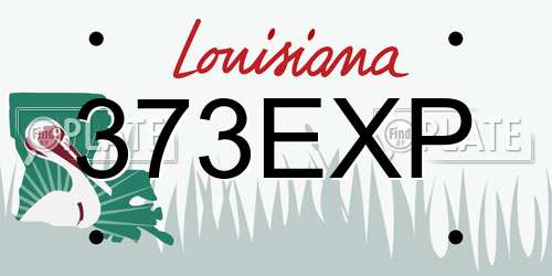 373EXP Louisiana License Plate
