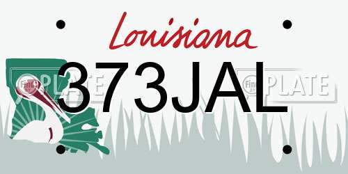 373JAL Louisiana License Plate
