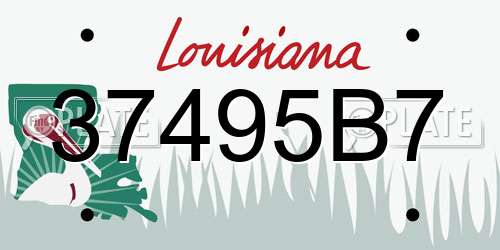 37495B7 Louisiana License Plate