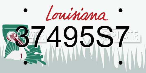 37495S7 Louisiana License Plate