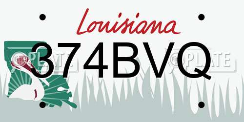 374BVQ Louisiana License Plate