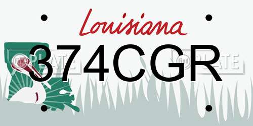 374CGR Louisiana License Plate