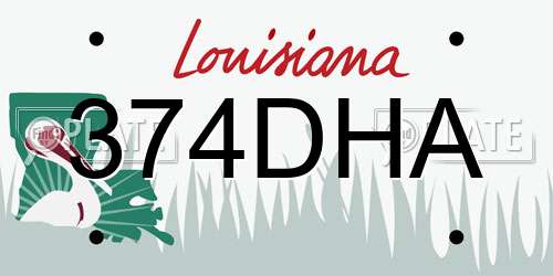 374DHA Louisiana License Plate