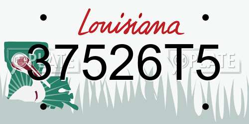 37526T5 Louisiana License Plate