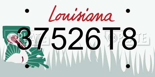 37526T8 Louisiana License Plate