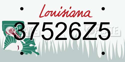 37526Z5 Louisiana License Plate