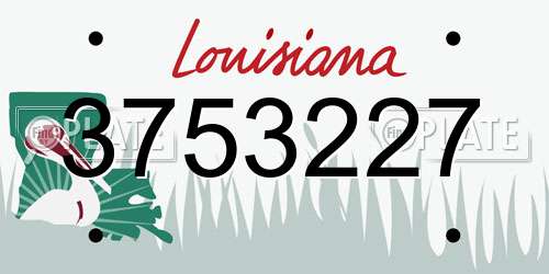 3753227 Louisiana License Plate