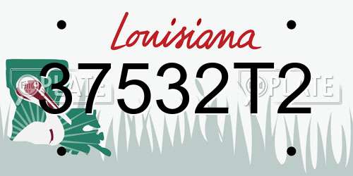 37532T2 Louisiana License Plate