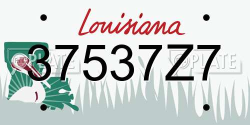37537Z7 Louisiana License Plate