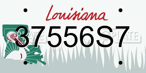 37556S7 Louisiana License Plate
