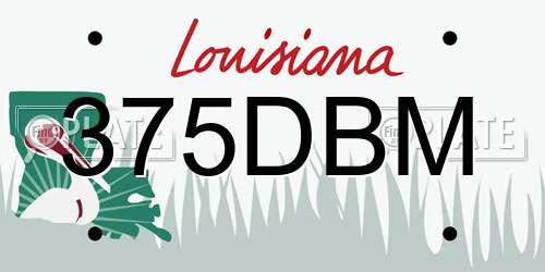 375DBM Louisiana License Plate
