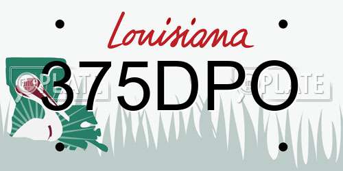 375DPO Louisiana License Plate