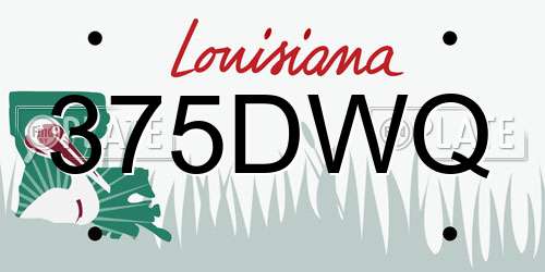 375DWQ Louisiana License Plate