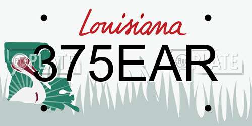 375EAR Louisiana License Plate