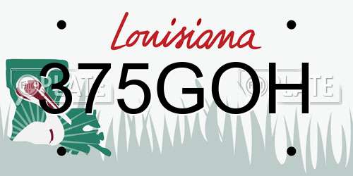 375GOH Louisiana License Plate