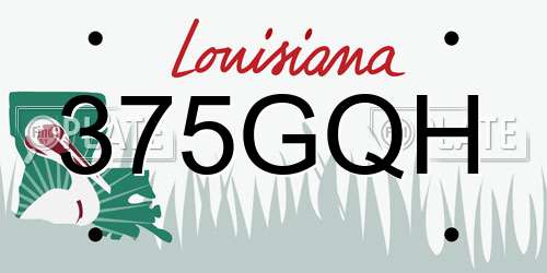 375GQH Louisiana License Plate