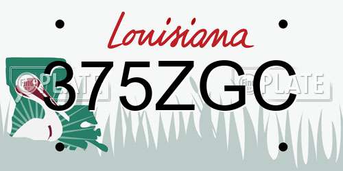 375ZGC Louisiana License Plate