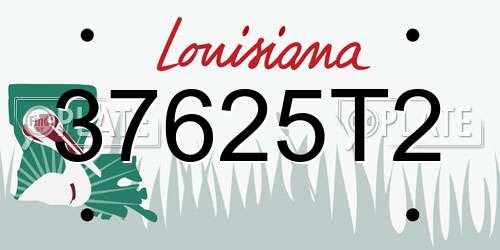37625T2 Louisiana License Plate