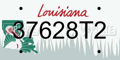 37628T2 Louisiana License Plate