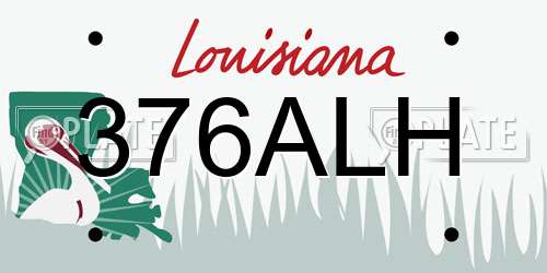 376ALH Louisiana License Plate