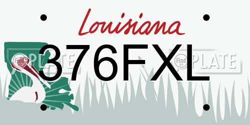 376FXL Louisiana License Plate