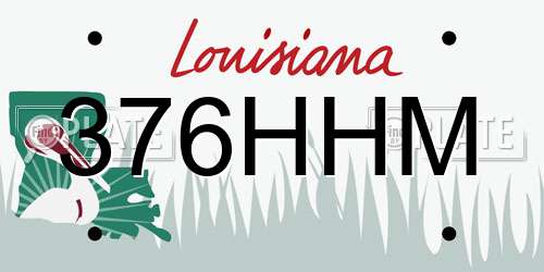 376HHM Louisiana License Plate
