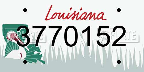 3770152 Louisiana License Plate