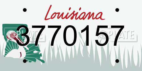 3770157 Louisiana License Plate