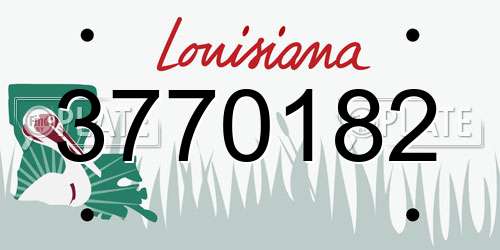 3770182 Louisiana License Plate
