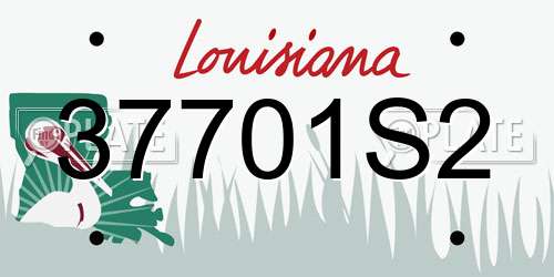 37701S2 Louisiana License Plate