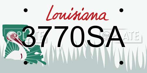 3770SA Louisiana License Plate