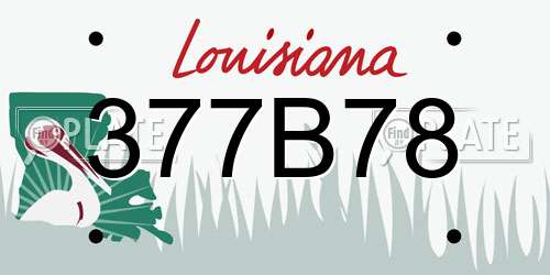 377B78 Louisiana License Plate
