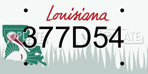 377D54 Louisiana License Plate