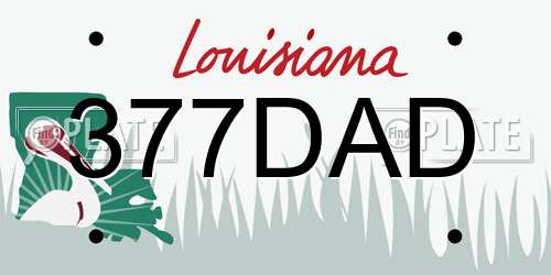 377DAD Louisiana License Plate