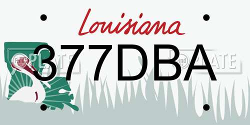 377DBA Louisiana License Plate