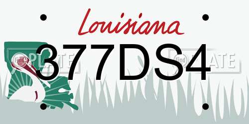 377DS4 Louisiana License Plate