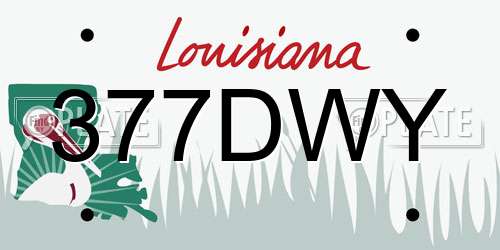 377DWY Louisiana License Plate