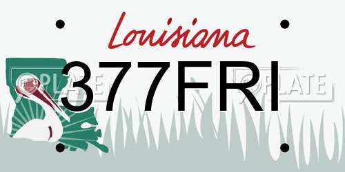 377FRI Louisiana License Plate