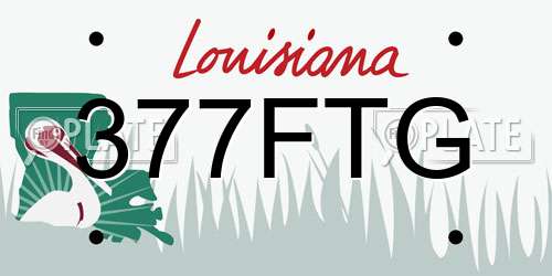 377FTG Louisiana License Plate