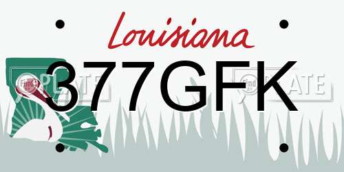 377GFK Louisiana License Plate