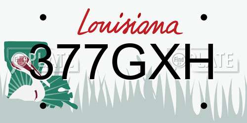 377GXH Louisiana License Plate