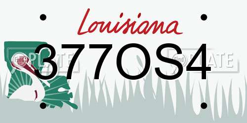 377OS4 Louisiana License Plate